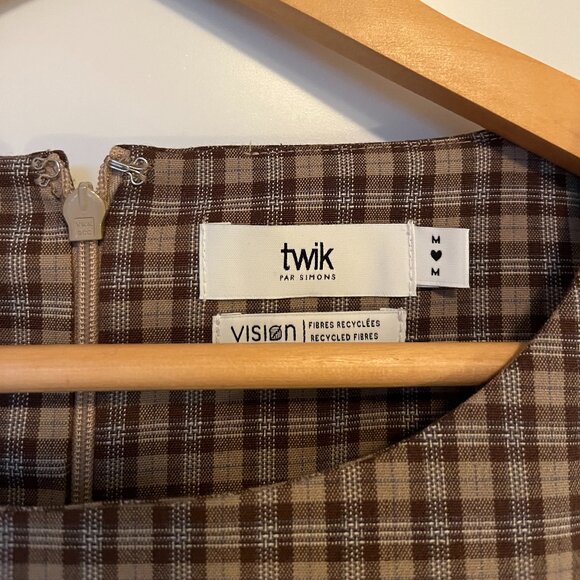 Twik by Simons Beige Plaid Dress – Size M - Picture 6 of 9